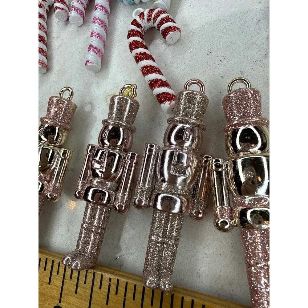 Christmas Ornaments Nutcracker‎ Candy Cane Snowflake Rainbow Joy Warm Wishes Lot